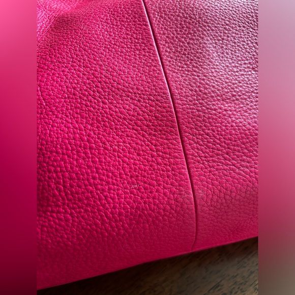 Coach Fuchsia  Magenta Pebbled Leather Kelsey Satchel Crossbody - Picture 3 of 16